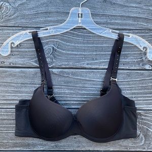 34D Black Embellished Strap Padded Bra